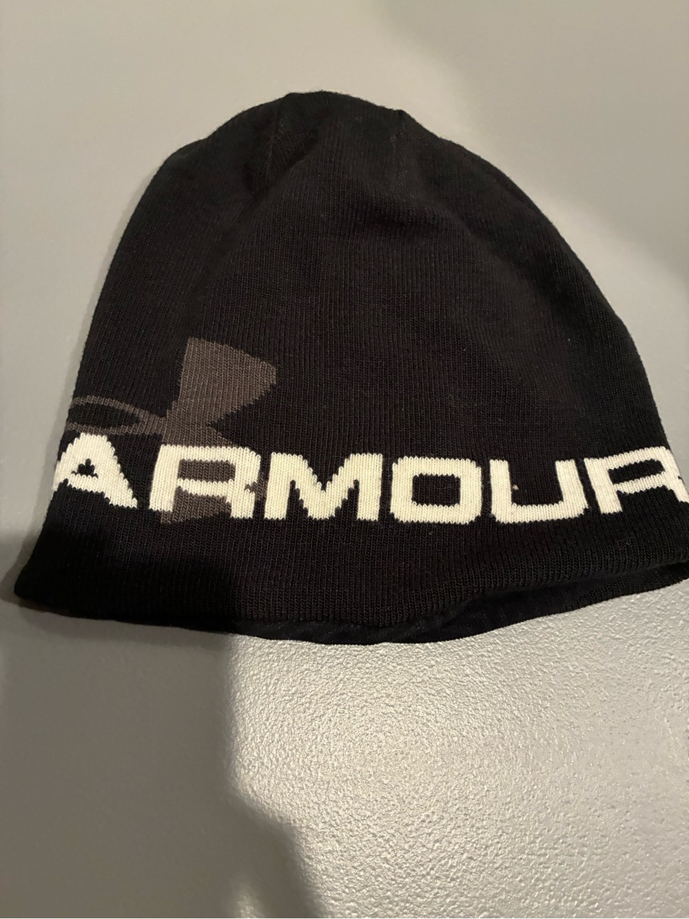 Under Armour Black Beanie with White Logo